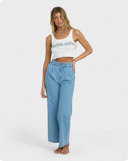 Billabong Women's Tropical Mixer Tank - Salt Crystal