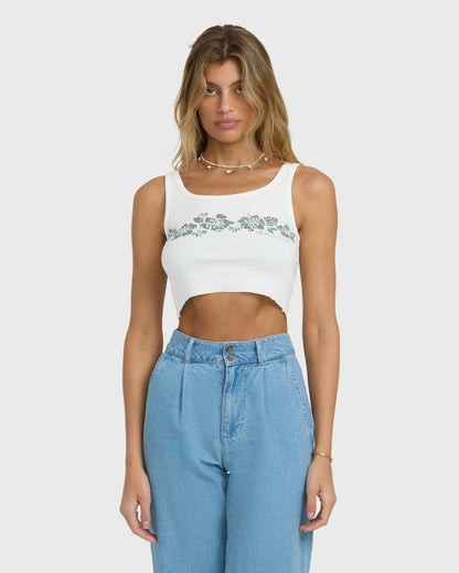 Billabong Women's Tropical Mixer Tank - Salt Crystal