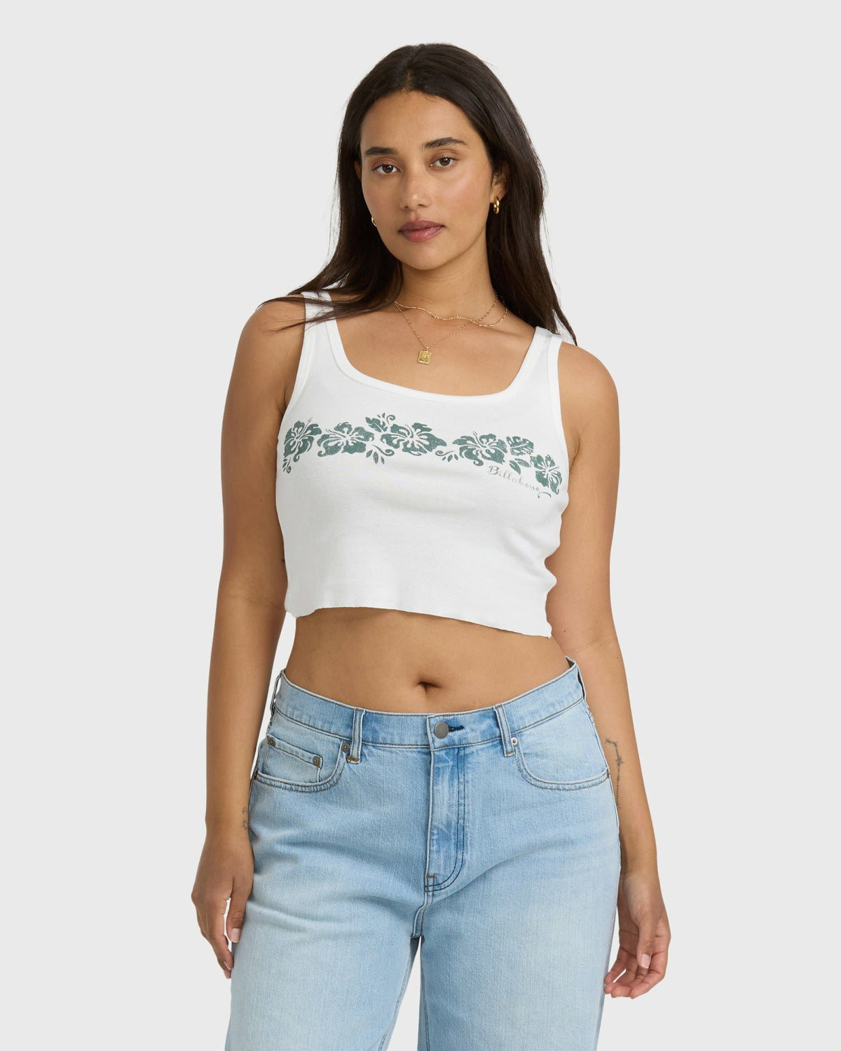 Billabong Women's Tropical Mixer Tank - Salt Crystal