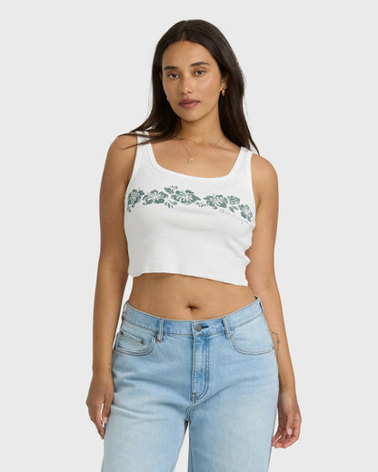 Billabong Women's Tropical Mixer Tank - Salt Crystal