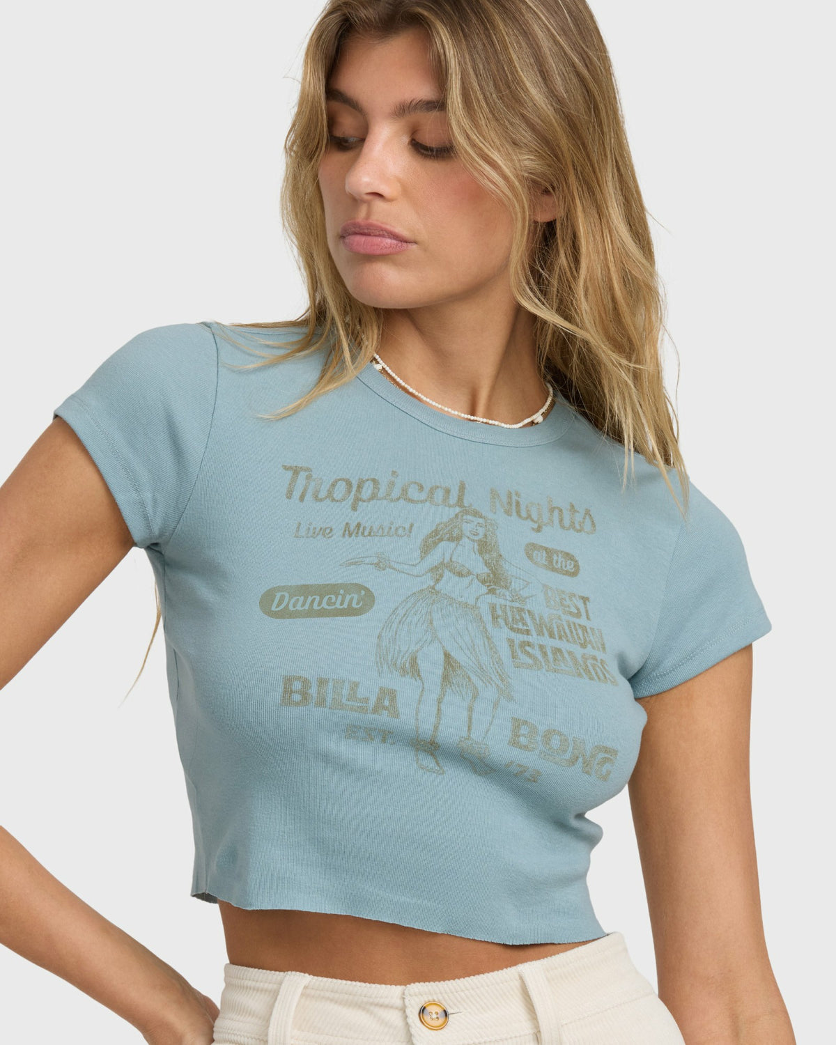 Billabong Women's Pretty Sweet Day Short Sleeve T-Shirt - Mineral Blue