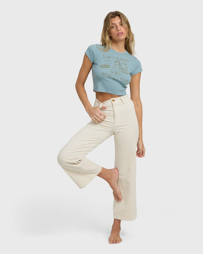 Billabong Women's Pretty Sweet Day Short Sleeve T-Shirt - Mineral Blue