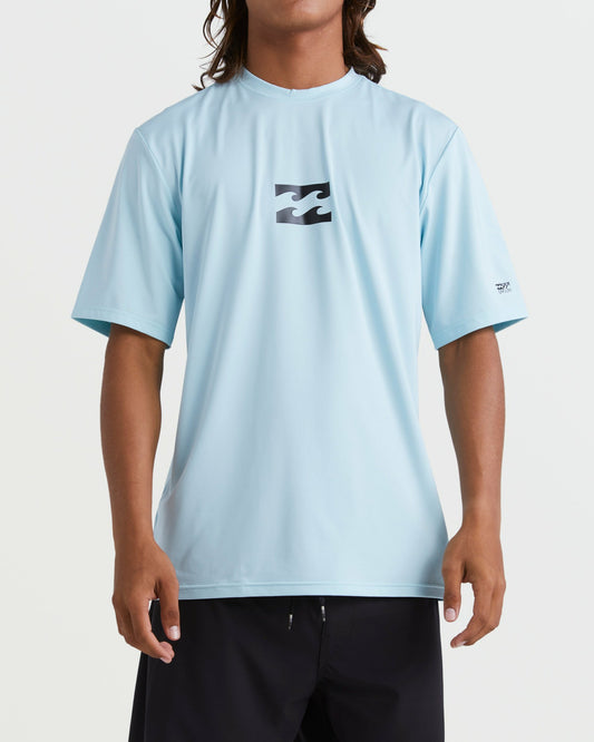 Billabong Men's All Day Wave Short Sleeve Rashguard - Coastal Blue