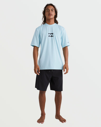 Billabong Men's All Day Wave Short Sleeve Rashguard - Coastal Blue