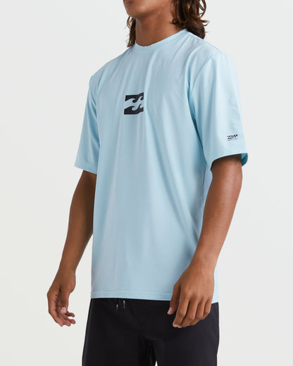 Billabong Men's All Day Wave Short Sleeve Rashguard - Coastal Blue