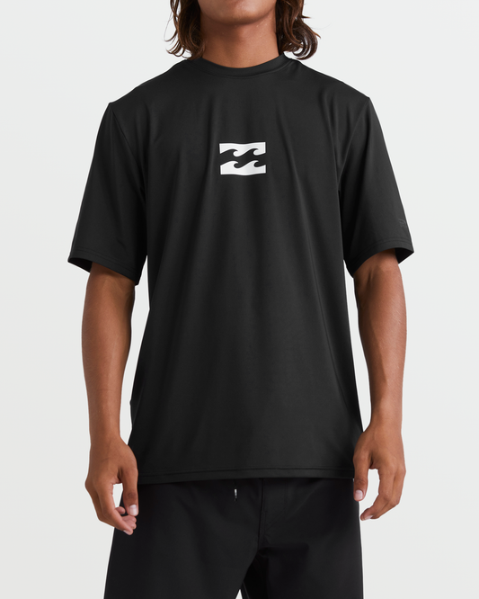 Billabong Men's All Day Wave Short Sleeve Rashguard - Black